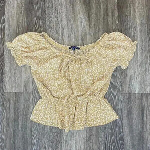 Womens One Clothing Orange Floral Blouse - L